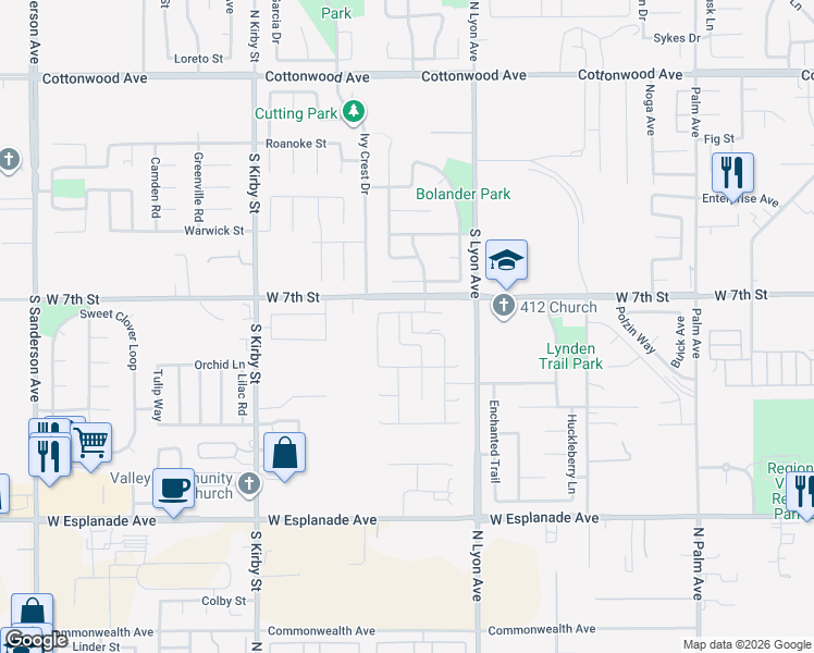 map of restaurants, bars, coffee shops, grocery stores, and more near 1620 West 7th Street in San Jacinto