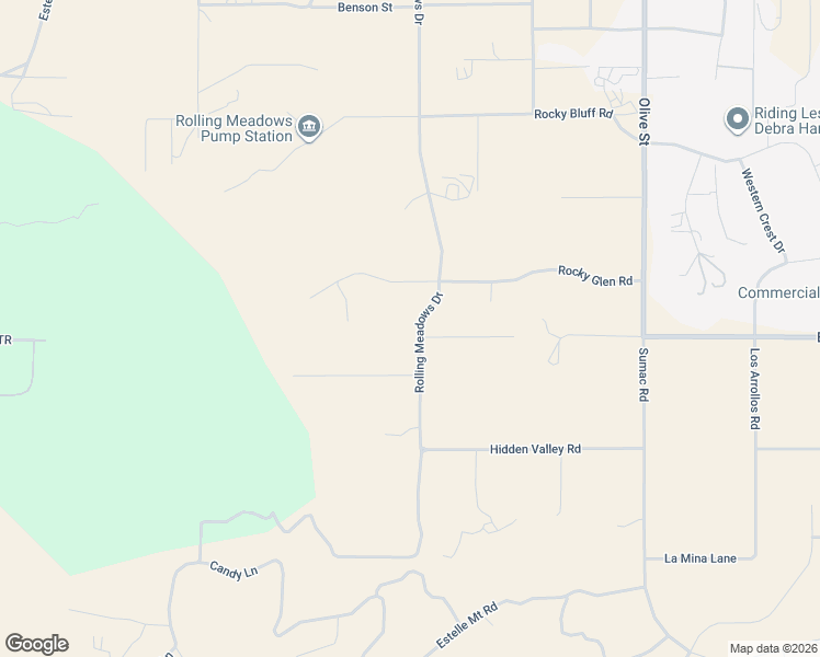 map of restaurants, bars, coffee shops, grocery stores, and more near 23435 Rolling Meadows Drive in Perris