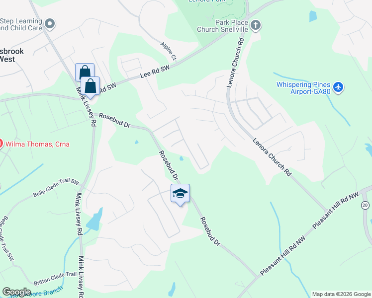 map of restaurants, bars, coffee shops, grocery stores, and more near 4759 Duval Point Way Southwest in Snellville