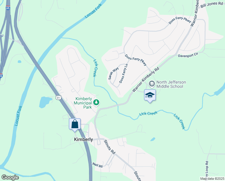 map of restaurants, bars, coffee shops, grocery stores, and more near 180 Sarah Way in Kimberly