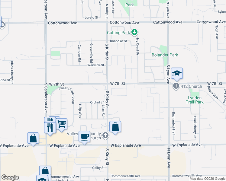 map of restaurants, bars, coffee shops, grocery stores, and more near 1817 West 7th Street in San Jacinto