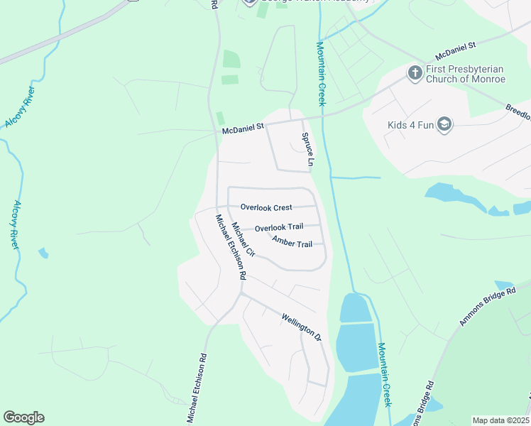 map of restaurants, bars, coffee shops, grocery stores, and more near 721 Overlook Crest in Monroe