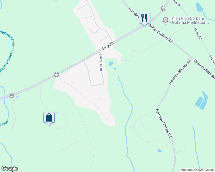 map of restaurants, bars, coffee shops, grocery stores, and more near 3755 Sunny Hill Drive in Loganville