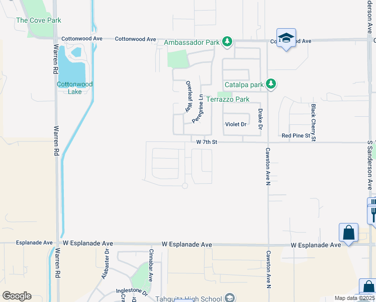 map of restaurants, bars, coffee shops, grocery stores, and more near 724 Highlands Drive in San Jacinto