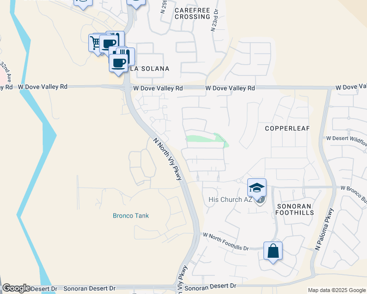 map of restaurants, bars, coffee shops, grocery stores, and more near 2446 West Jake Haven in Phoenix