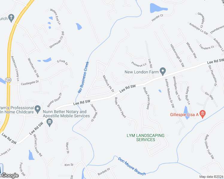 map of restaurants, bars, coffee shops, grocery stores, and more near 4200 Medlock Park Drive Southwest in Snellville