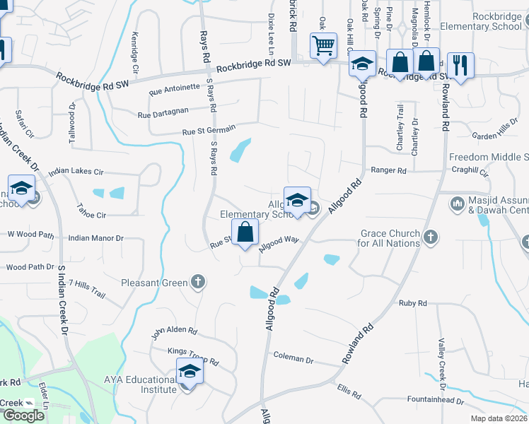 map of restaurants, bars, coffee shops, grocery stores, and more near 4308 Rue Saint Michel in Stone Mountain
