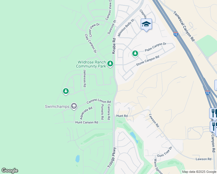 map of restaurants, bars, coffee shops, grocery stores, and more near 8941 Carnation Drive in Corona