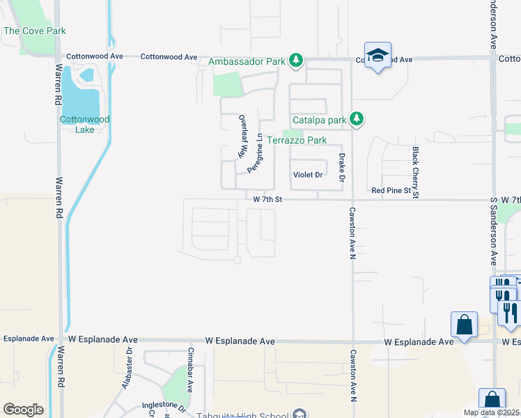 map of restaurants, bars, coffee shops, grocery stores, and more near Desiree Drive in San Jacinto