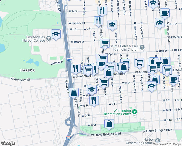 map of restaurants, bars, coffee shops, grocery stores, and more near 824 Hawaiian Avenue in Los Angeles