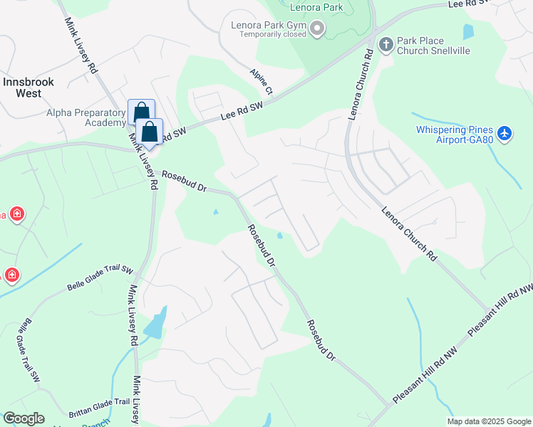 map of restaurants, bars, coffee shops, grocery stores, and more near 3445 Pembrook Farm Court Southwest in Snellville