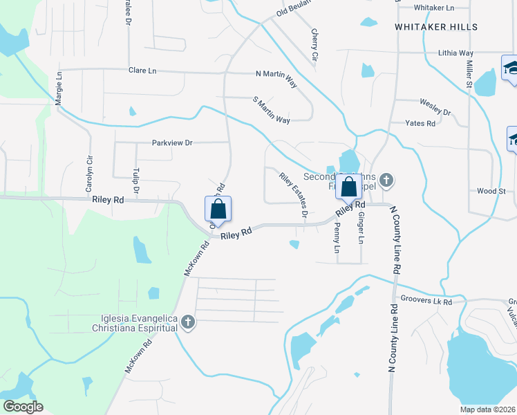 map of restaurants, bars, coffee shops, grocery stores, and more near 3107 Bellingham Way in Lithia Springs