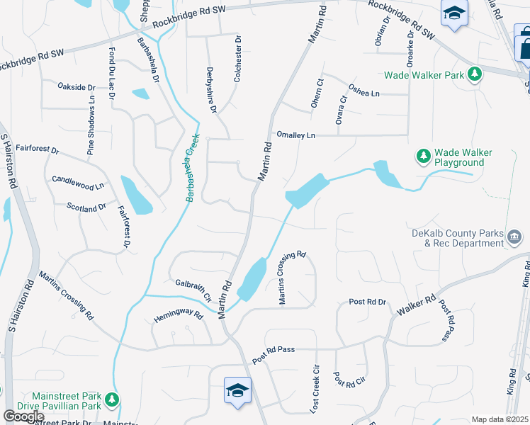 map of restaurants, bars, coffee shops, grocery stores, and more near 5152 Selene Drive in Stone Mountain