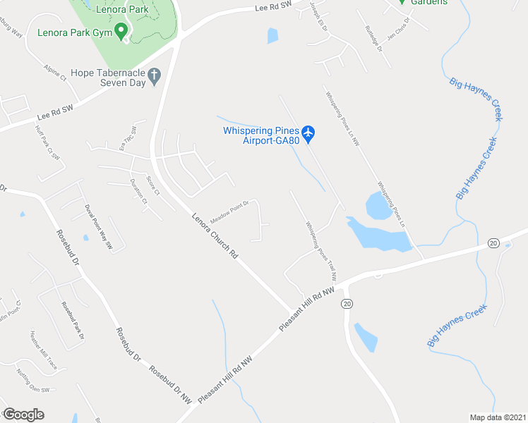 map of restaurants, bars, coffee shops, grocery stores, and more near 3079 Meadow Point Drive in Snellville