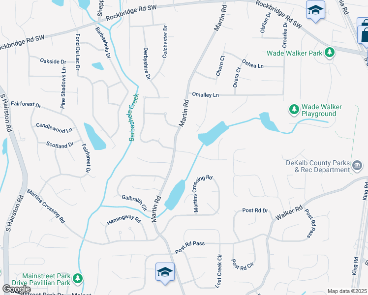 map of restaurants, bars, coffee shops, grocery stores, and more near 5152 Selene Drive in Stone Mountain