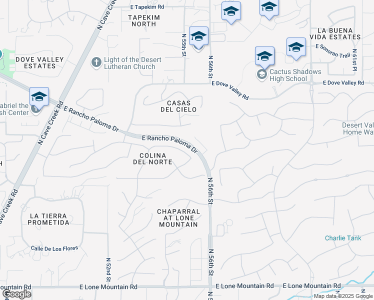 map of restaurants, bars, coffee shops, grocery stores, and more near 5422 East Lonesome Trail in Cave Creek
