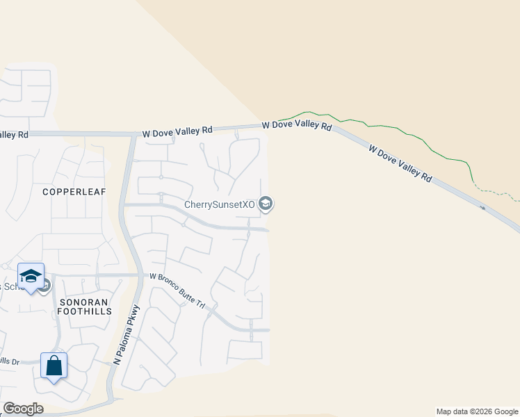 map of restaurants, bars, coffee shops, grocery stores, and more near 32512 North 15th Lane in Phoenix