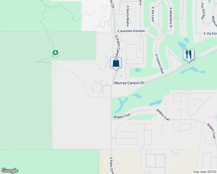 map of restaurants, bars, coffee shops, grocery stores, and more near 2910 Cervantes Court in Palm Springs