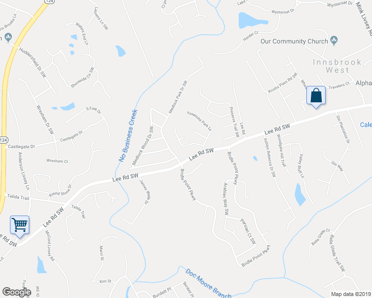 map of restaurants, bars, coffee shops, grocery stores, and more near 4484 Sequoia Park Trail Southwest in Snellville
