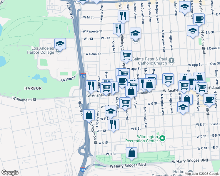 map of restaurants, bars, coffee shops, grocery stores, and more near 824 Hawaiian Avenue in Los Angeles