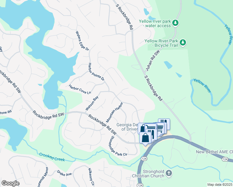 map of restaurants, bars, coffee shops, grocery stores, and more near in Stone Mountain