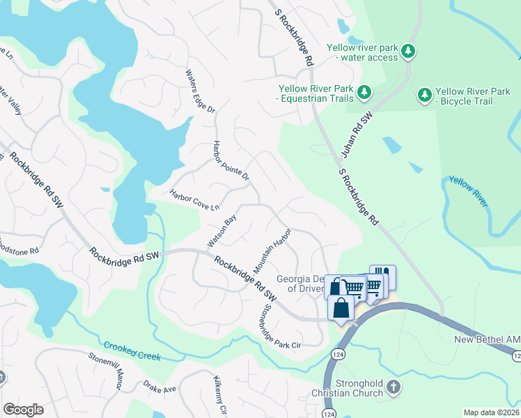 map of restaurants, bars, coffee shops, grocery stores, and more near 485 Watson Bay in Stone Mountain