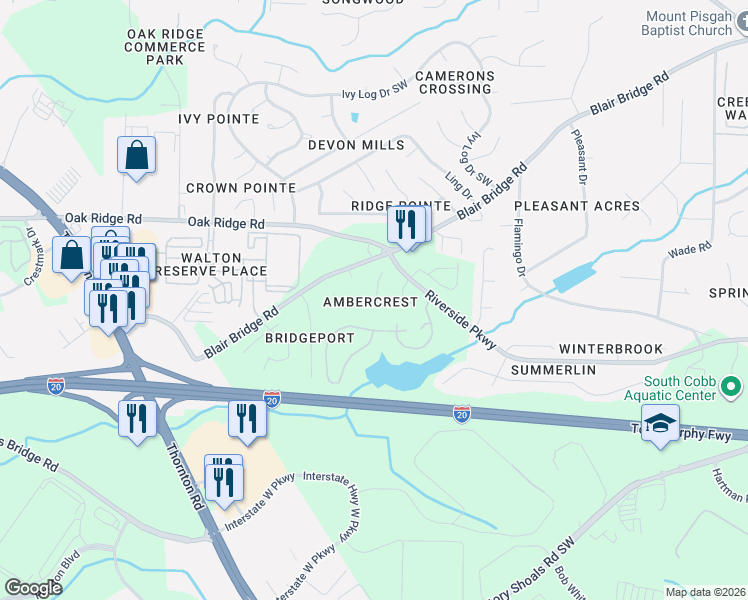 map of restaurants, bars, coffee shops, grocery stores, and more near in Austell