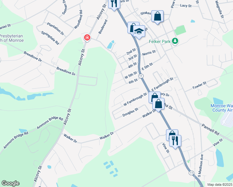map of restaurants, bars, coffee shops, grocery stores, and more near 437 Bridgeport Place in Monroe