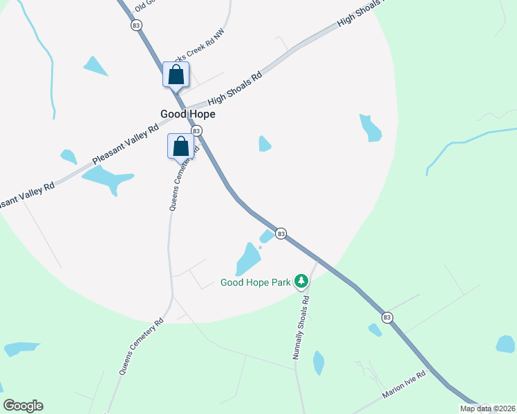 map of restaurants, bars, coffee shops, grocery stores, and more near 287 Georgia 83 in Good Hope