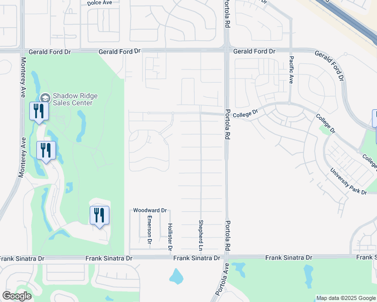 map of restaurants, bars, coffee shops, grocery stores, and more near 74115 Portola Pointe Lane in Palm Desert