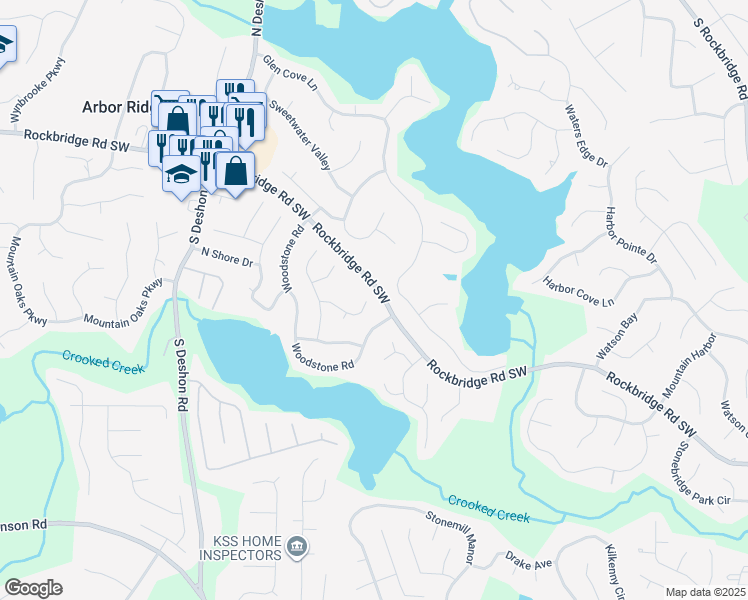 map of restaurants, bars, coffee shops, grocery stores, and more near 7195 Lone Oak Way in Lithonia