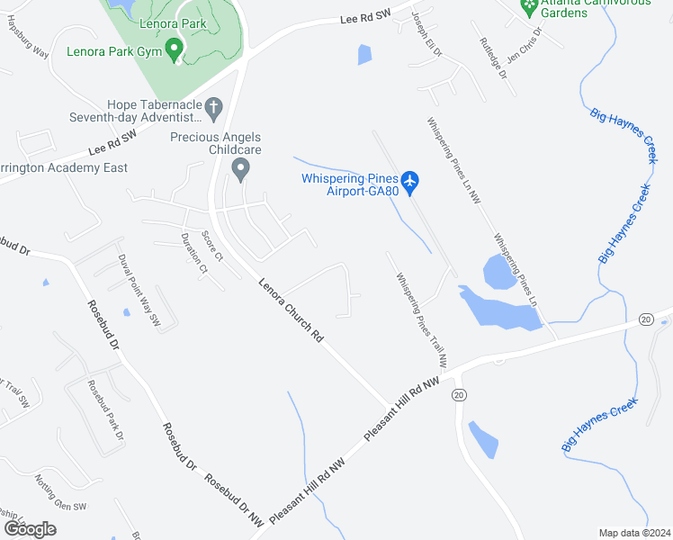 map of restaurants, bars, coffee shops, grocery stores, and more near 3168 Meadow Point Drive in Snellville