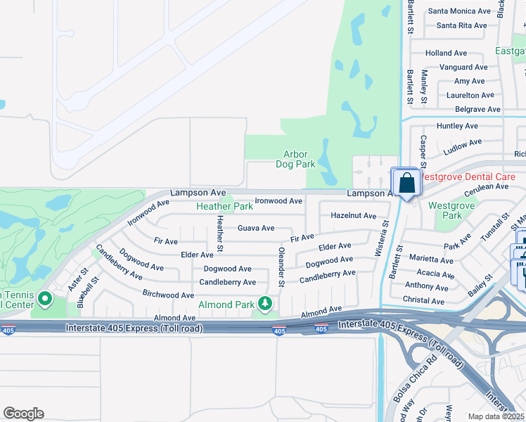 map of restaurants, bars, coffee shops, grocery stores, and more near 4597 Hazelnut Avenue in Seal Beach