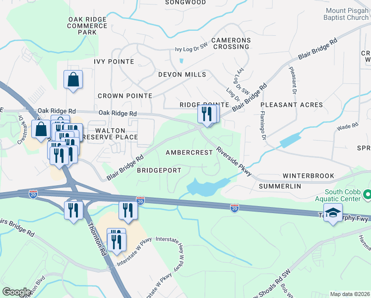 map of restaurants, bars, coffee shops, grocery stores, and more near in Austell