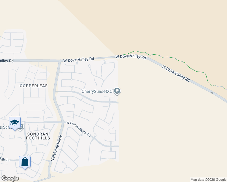 map of restaurants, bars, coffee shops, grocery stores, and more near 32512 North 15th Lane in Phoenix