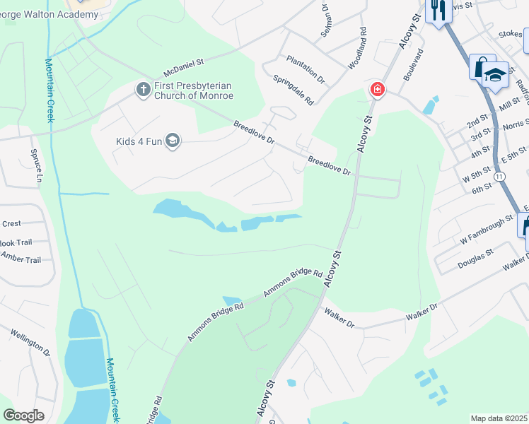 map of restaurants, bars, coffee shops, grocery stores, and more near 763 Fleeting Way in Monroe