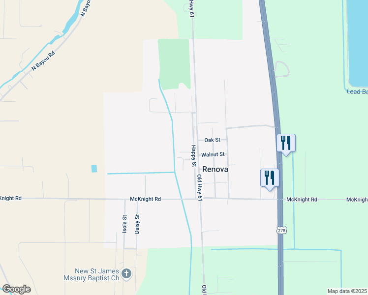 map of restaurants, bars, coffee shops, grocery stores, and more near 47 Happy Street in Cleveland