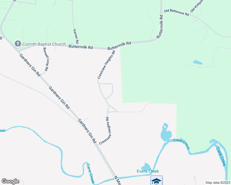 map of restaurants, bars, coffee shops, grocery stores, and more near 88 Crestview Heights Circle in Cordova