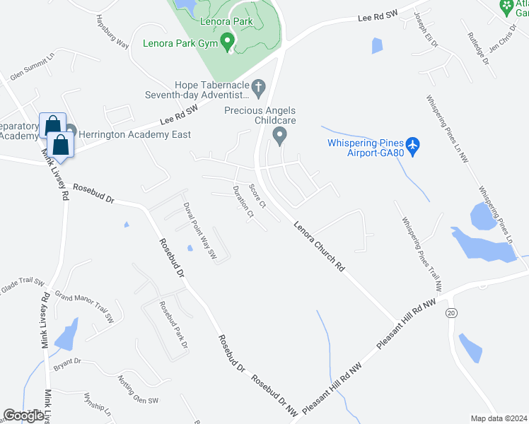 map of restaurants, bars, coffee shops, grocery stores, and more near 4739 Score Court in Snellville