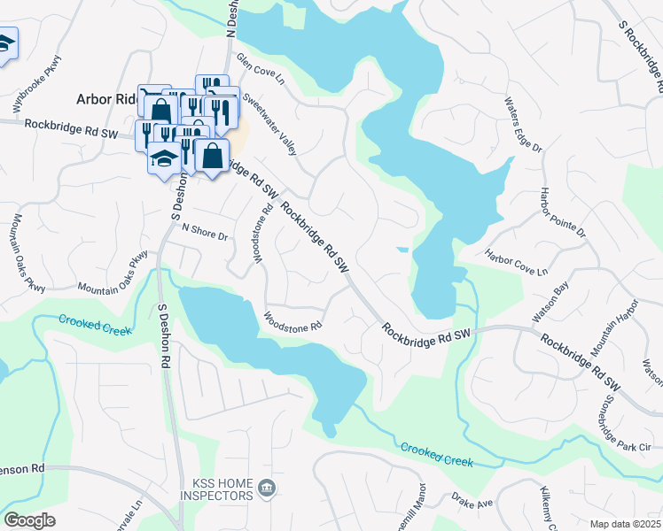map of restaurants, bars, coffee shops, grocery stores, and more near 7197 Lone Oak Way in Lithonia