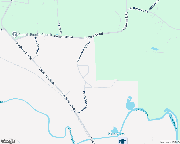 map of restaurants, bars, coffee shops, grocery stores, and more near 88 Crestview Heights Circle in Cordova