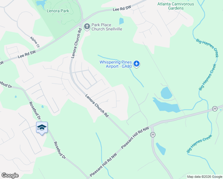 map of restaurants, bars, coffee shops, grocery stores, and more near 3198 Meadow Point Drive in Snellville