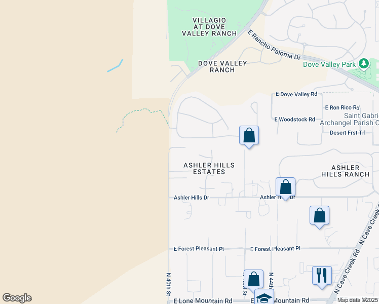 map of restaurants, bars, coffee shops, grocery stores, and more near 32405 North 40th Street in Cave Creek