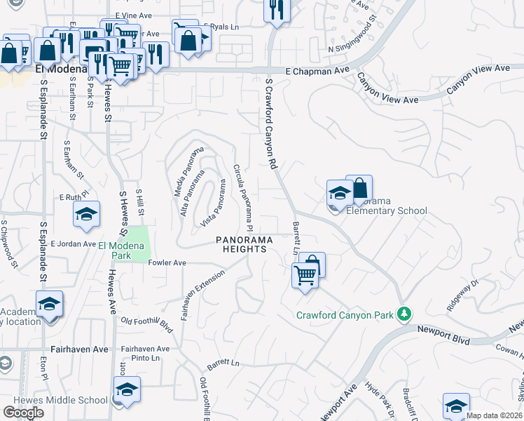 map of restaurants, bars, coffee shops, grocery stores, and more near 19301 Maynard Way in Santa Ana