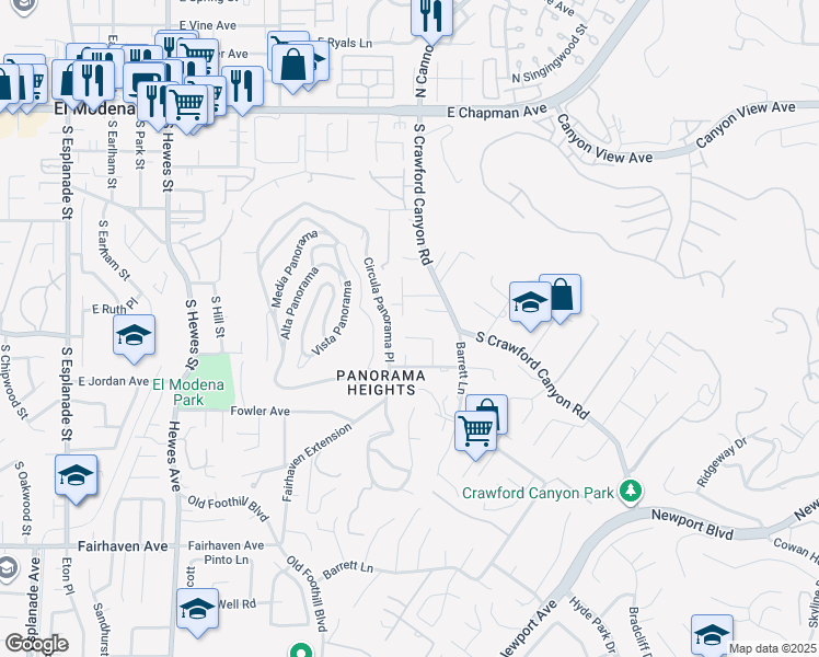 map of restaurants, bars, coffee shops, grocery stores, and more near 19301 Maynard Way in Santa Ana
