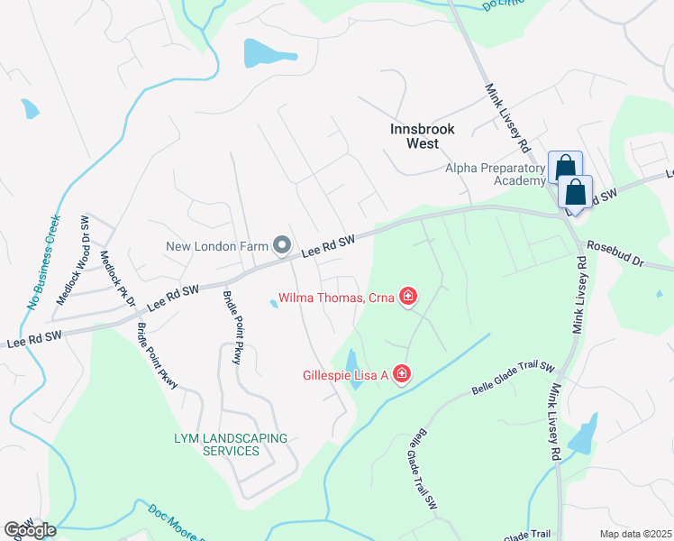 map of restaurants, bars, coffee shops, grocery stores, and more near 3877 Valley Bluff Lane in Snellville
