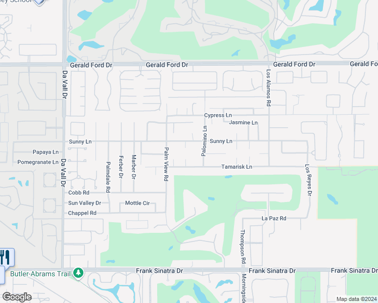 map of restaurants, bars, coffee shops, grocery stores, and more near 70603 Independent Circle in Rancho Mirage