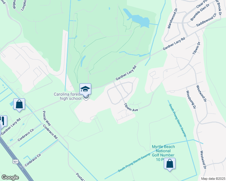 map of restaurants, bars, coffee shops, grocery stores, and more near 4911 Signature Drive in Myrtle Beach
