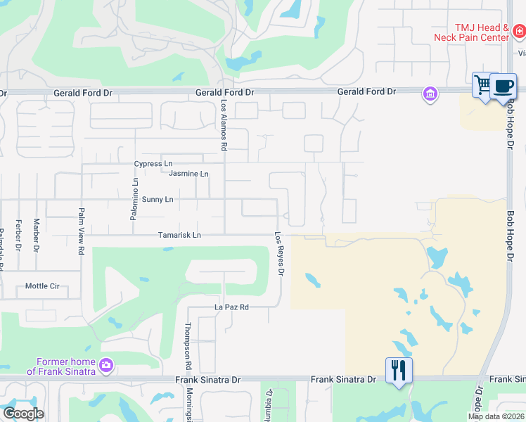 map of restaurants, bars, coffee shops, grocery stores, and more near 71138 Patricia Park Place in Rancho Mirage