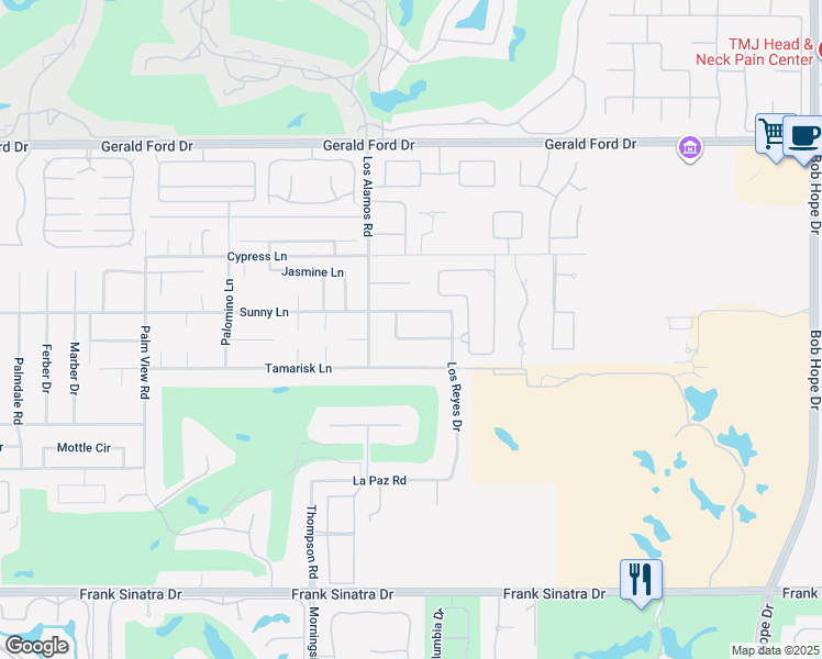 map of restaurants, bars, coffee shops, grocery stores, and more near 71108 Patricia Park Place in Rancho Mirage